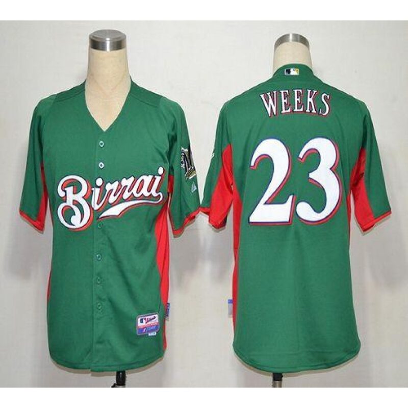 68639df19f274_1 Brewers #23 Rickie Weeks Green Birrai Cool Base Stitched MLB Jersey