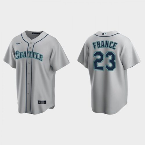 68639e18547e6_1 Men's Seattle Mariners #23 Ty France Gray Cool Base Stitched jersey