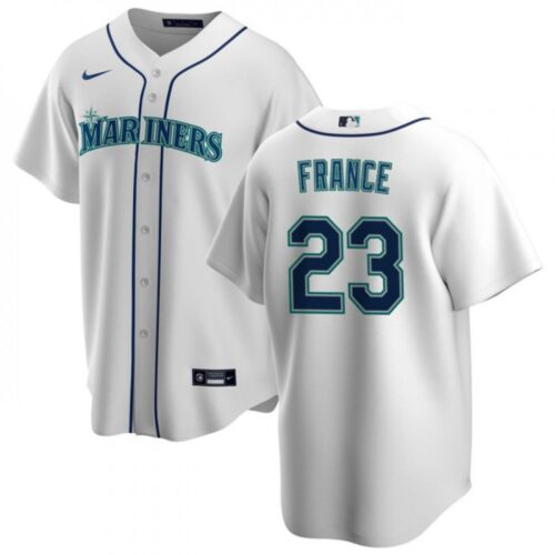 68639e1f44c85_1 Men's Seattle Mariners #23 Ty France White Cool Base Stitched jersey