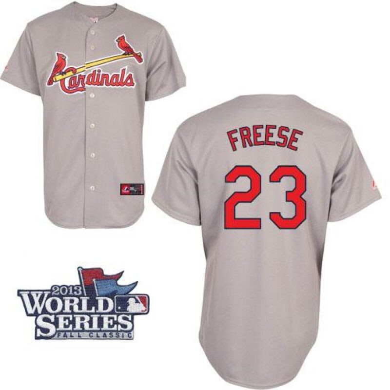 68639e34d56c0_1 Cardinals #23 David Freese Grey Cool Base 2013 World Series Patch Stitched MLB Jersey