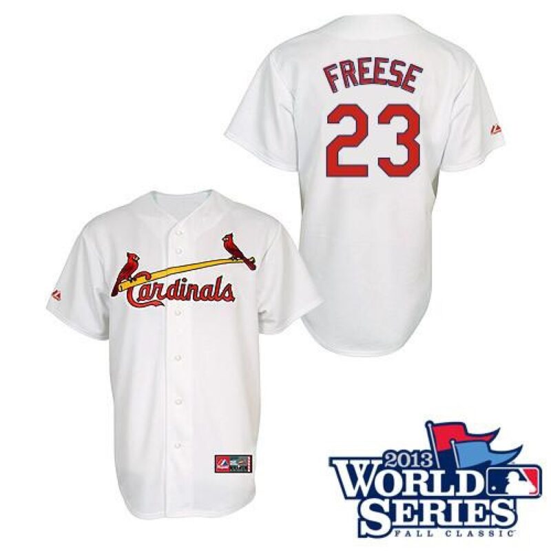 68639e3898733_1 Cardinals #23 David Freese White Cool Base 2013 World Series Patch Stitched MLB Jersey