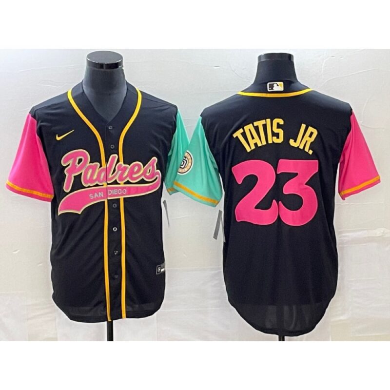 68639e51415a4_1 Men's San Diego Padres #23 Fernando Tatis Jr. Black Cool Base Stitched Baseball Jersey