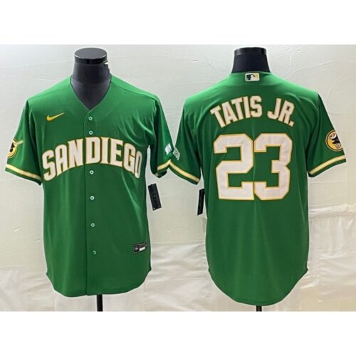 68639e6c8795e_1 Men's San Diego Padres #23 Fernando Tatis Jr. Green Cool Base Stitched Baseball Jersey