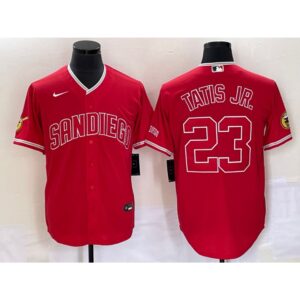 68639e774fa55_1 Men's San Diego Padres #23 Fernando Tatis Jr. Red Cool Base Stitched Baseball Jersey