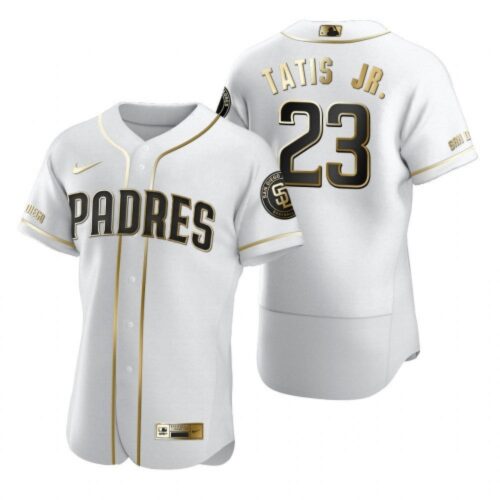 68639e81f25de_1 Men's San Diego Padres #23 Fernando Tatis Jr. 2020 White Golden Flex Base Stitched MLB Jersey