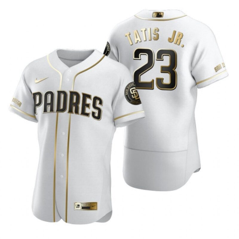 68639e81f25de_1 Men's San Diego Padres #23 Fernando Tatis Jr. 2020 White Golden Flex Base Stitched MLB Jersey