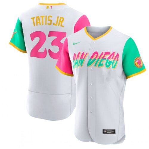 68639e9b2ce88_1 Men's San Diego Padres #23 Fernando Tatis Jr. 2022 White City Connect Flex Base Stitched Baseball Jersey