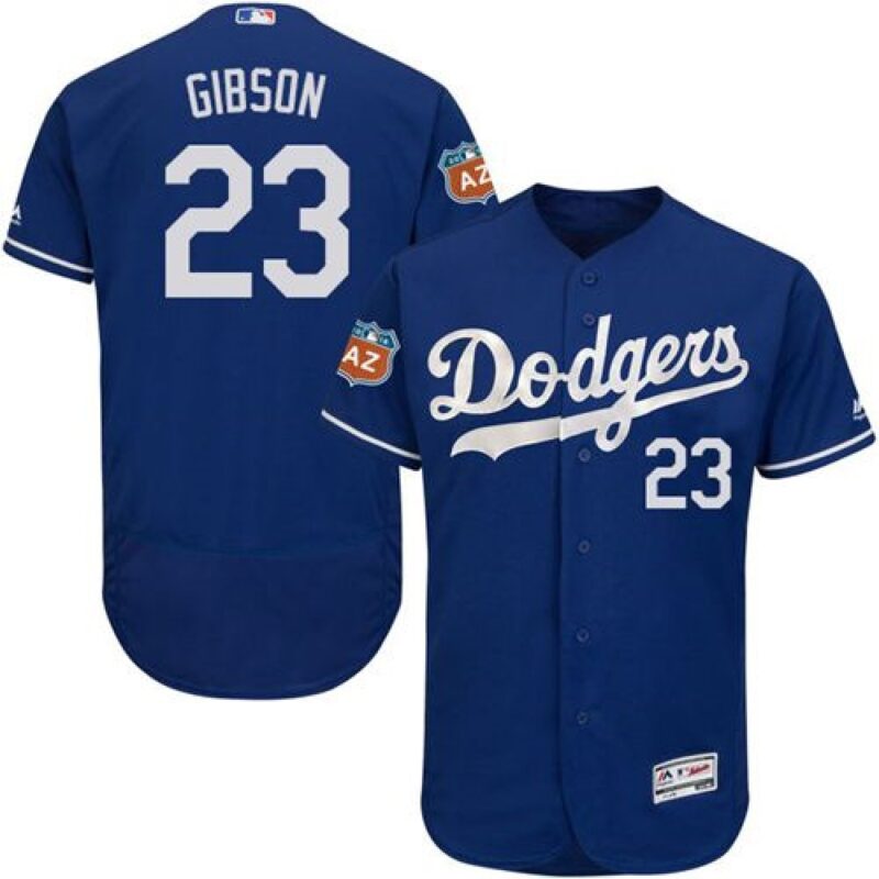 68639ebdd995b_1 Dodgers #23 Kirk Gibson Blue Flexbase Authentic Collection Stitched MLB Jersey
