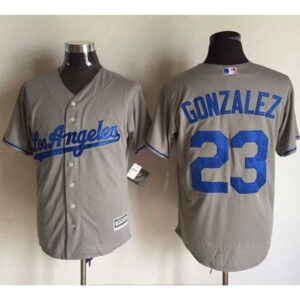 68639ecf18296_1 Dodgers #23 Adrian Gonzalez Grey New Cool Base Stitched MLB Jersey