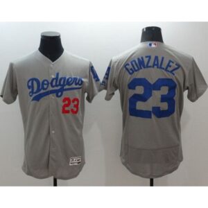 68639ed609cc2_1 Dodgers #23 Adrian Gonzalez Grey Flexbase Authentic Collection Stitched MLB Jersey