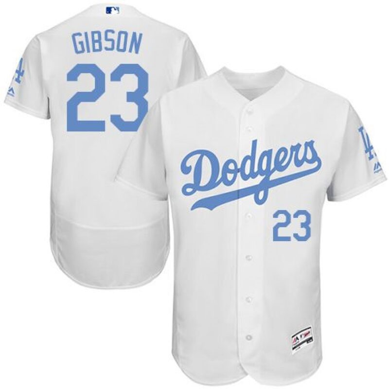 68639eef49bda_1 Dodgers #23 Kirk Gibson White Flexbase Authentic Collection 2016 Father's Day Stitched MLB Jersey