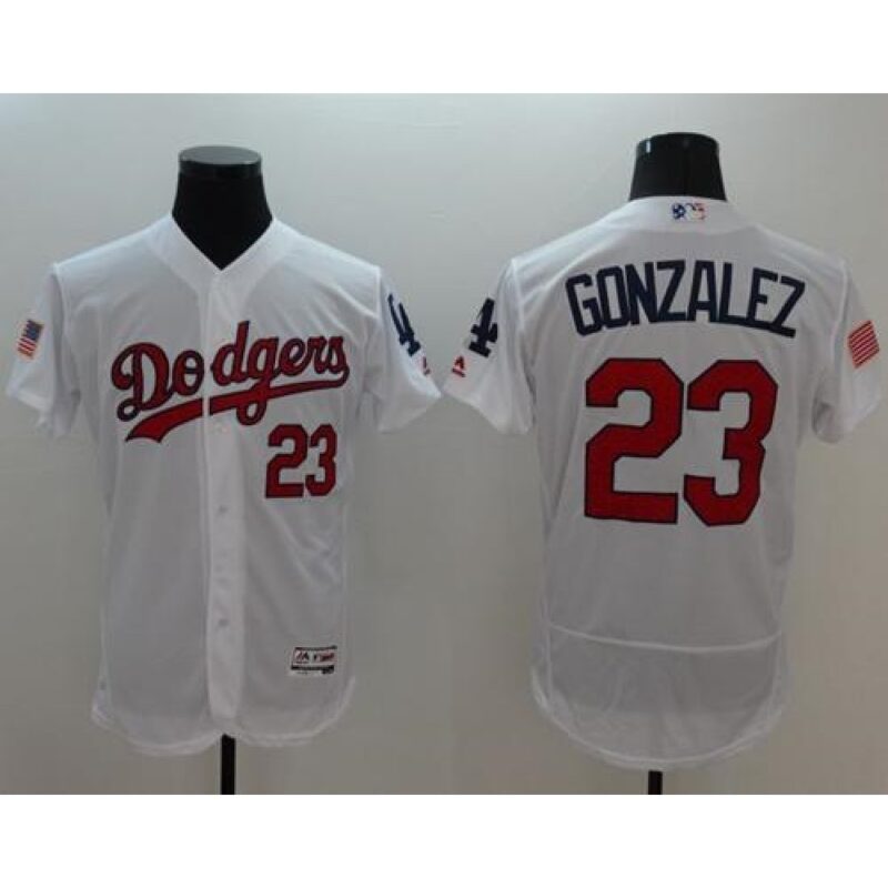 68639ef2a4608_1 Dodgers #23 Adrian Gonzalez White Fashion Stars & Stripes Flexbase Authentic Stitched MLB Jersey