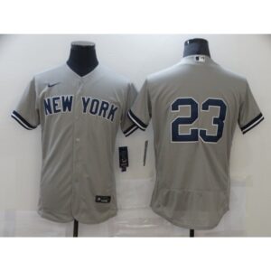 68639f00115f4_1 Men's New York Yankees #23 Don Mattingly Grey Flex Base Stitched Jersey