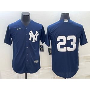 68639f04597f0_1 Men's New York Yankees #23 Don Mattingly Navy Cool Base Stitched Baseball Jersey