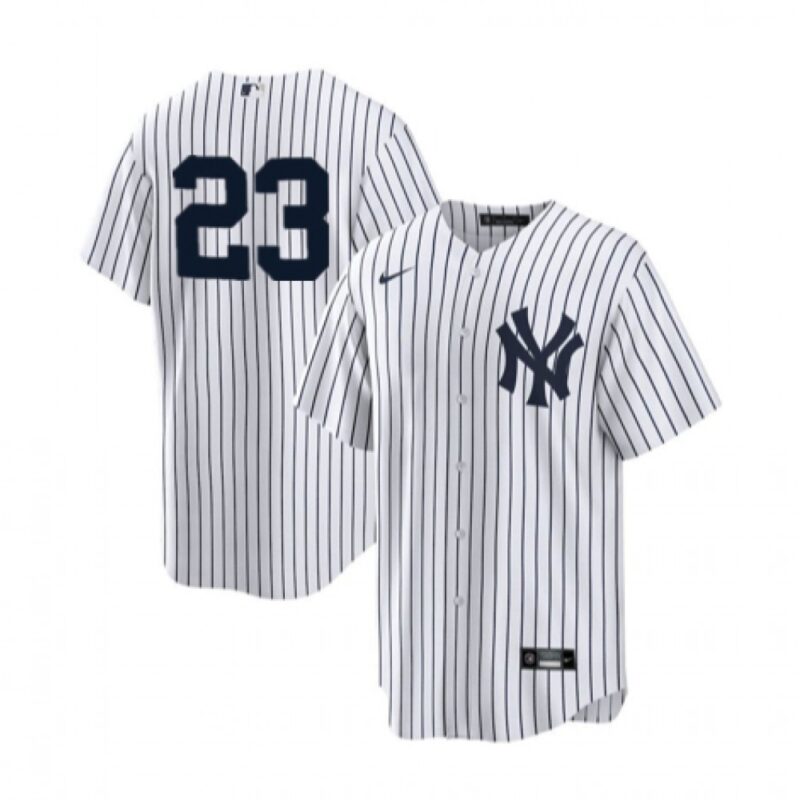 68639f0b8b6df_1 Men's New York Yankees #23 Don Mattingly White Cool Base Stitched Baseball Jersey