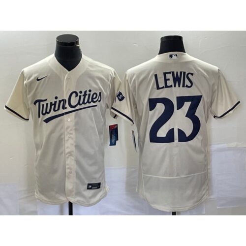 68639f2c0f962_1 Men's Minnesota Twins #23 Royce Lewis Cream Flex Base Stitched Baseball Jersey