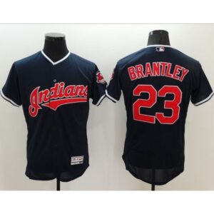 68639ff064c85_1 indians #23 Michael Brantley Navy Blue Flexbase Authentic Collection Stitched MLB Jersey