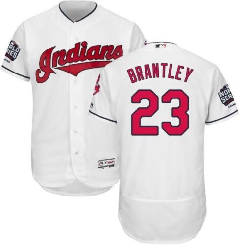 68639ffb3ce65_1 indians #23 Michael Brantley White Flexbase Authentic Collection 2016 World Series Bound Stitched MLB Jersey