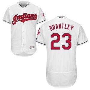 68639ffee6d77_1 indians #23 Michael Brantley White Flexbase Authentic Collection Stitched MLB Jersey