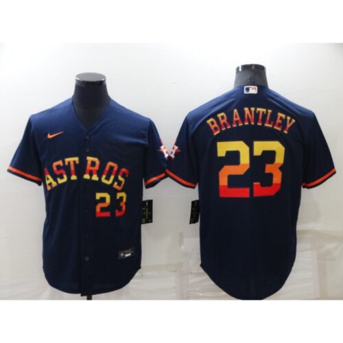 6863a005dc4ee_1 Men's Houston Astros #23 Michael Brantley 2022 Navy Cool Base Stitched Jersey