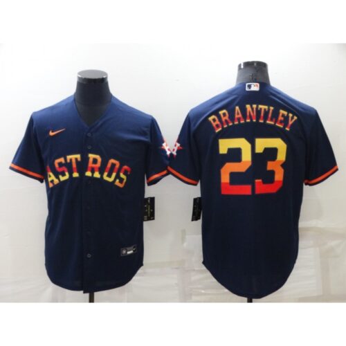 6863a00958be2_1 Men's Houston Astros #23 Michael Brantley 2022 Navy Cool Base Stitched Jersey
