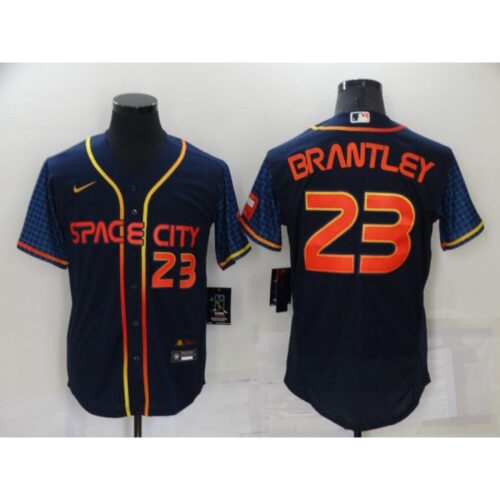 6863a00dda787_1 Men's Houston Astros #23 Michael Brantley 2022 Navy City Connect Flex Base Stitched Baseball Jersey