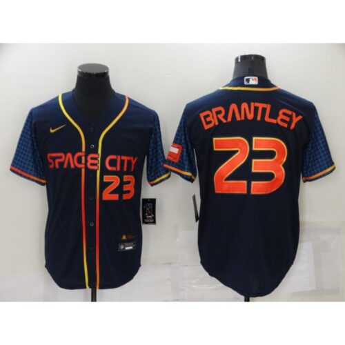 6863a01174f02_1 Men's Houston Astros #23 Michael Brantley 2022 Navy City Connect Cool Base Stitched Jersey