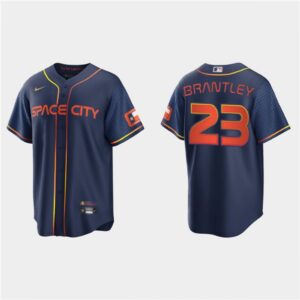6863a018c15a2_1 Men's Houston Astros #23 Michael Brantley 2022 Navy City Connect Cool Base Stitched Jersey