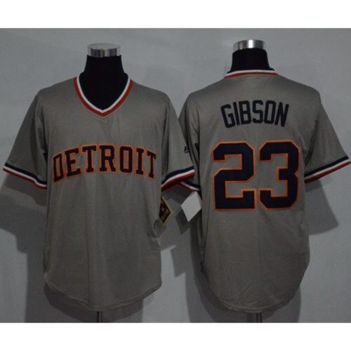 6863a0335ec36_1 Tigers #23 Kirk Gibson Grey Cooperstown Throwback Stitched MLB Jersey