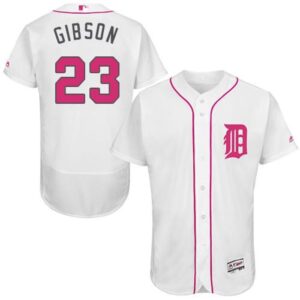 6863a036acb77_1 Tigers #23 Kirk Gibson White Flexbase Authentic Collection 2016 Mother's Day Stitched MLB Jersey