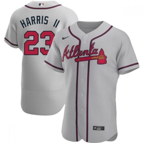 6863a079b1039_1 Men's Atlanta Braves #23 Michael Harris ii Gray Flex Base Stitched Baseball Jersey