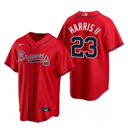6863a0811c691_1 Men's Atlanta Braves #23 Michael Harris ii Red Cool Base Stitched Baseball Jersey