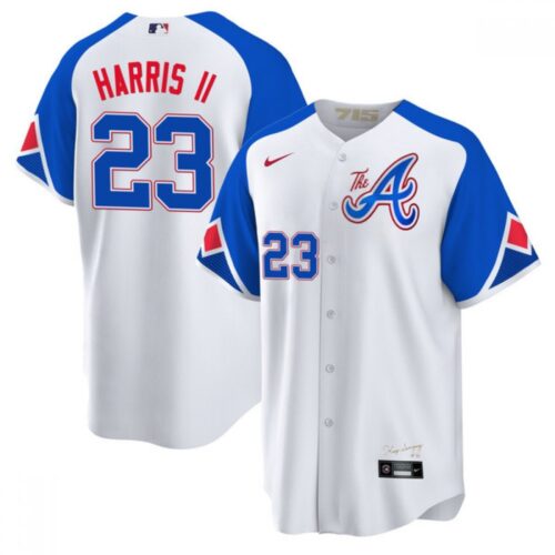 6863a08d277c0_1 Men's Atlanta Braves #23 Michael Harris ii White 2023 City Connect Cool Base Stitched Baseball Jersey