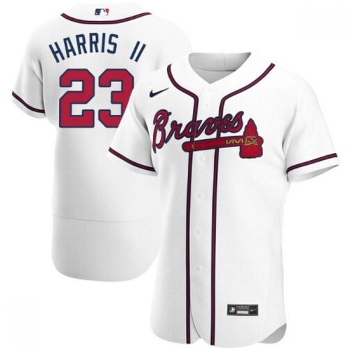 6863a097b0487_1 Men's Atlanta Braves #23 Michael Harris ii White Flex Base Stitched Baseball Jersey