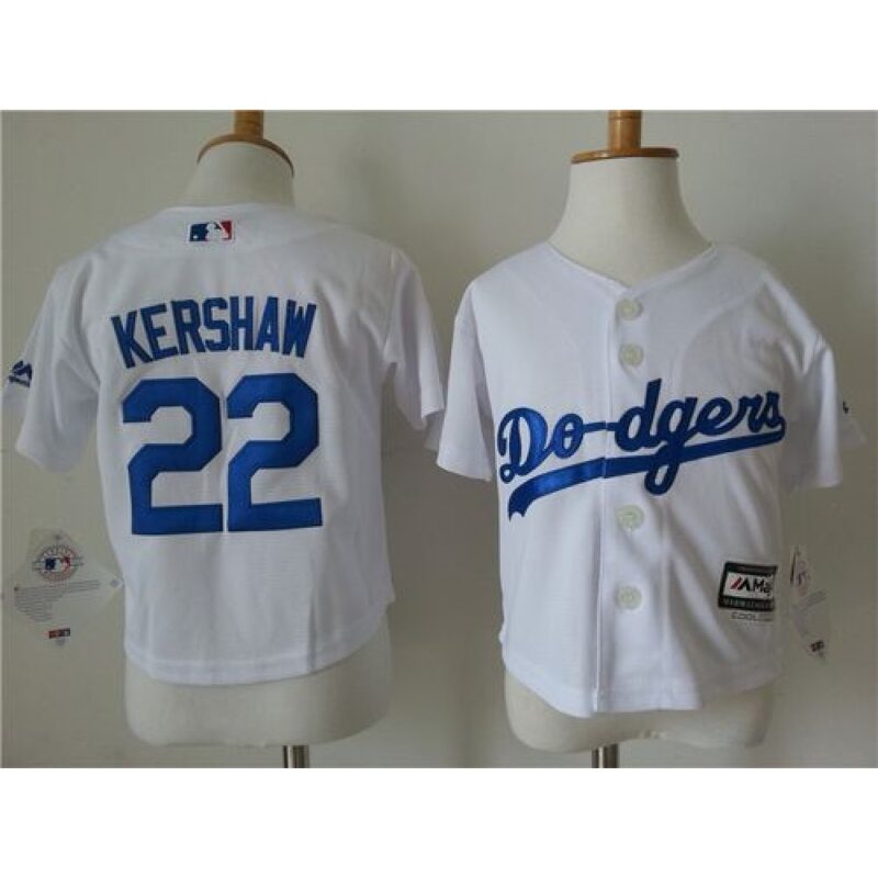 6863a1214e1b5_1 Toddler Dodgers #22 Clayton Kershaw White Cool Base Stitched MLB Jersey