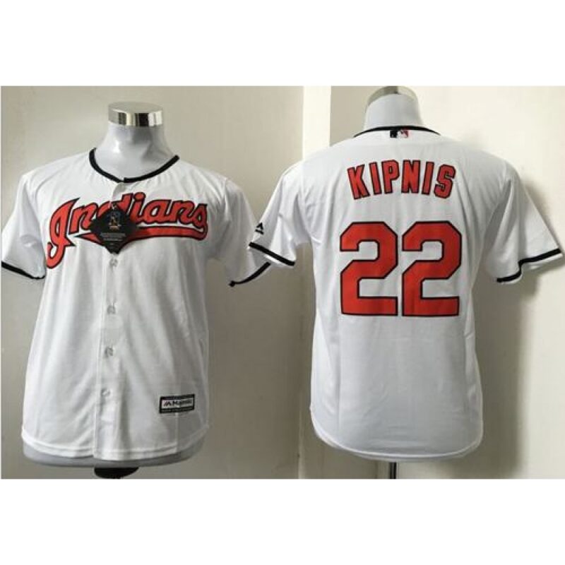 6863a15bd6999_1 indians #22 Jason Kipnis White Cool Base Stitched Youth MLB Jersey