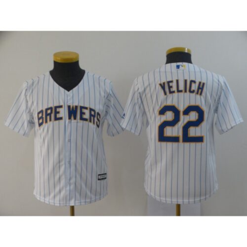 6863a164d05cc_1 Youth Milwaukee Brewers #22 Christian Yelich White Cool Base Stitched MLB Jersey