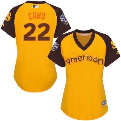 6863a167b44f2_1 Mariners #22 Robinson Cano Gold 2016 All-Star American League Women's Stitched MLB Jersey