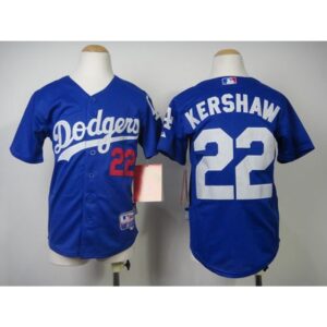 6863a194227c7_1 Dodgers #22 Clayton Kershaw Blue Cool Base Stitched Youth MLB Jersey