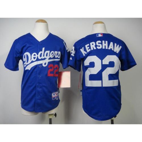 6863a194227c7_1 Dodgers #22 Clayton Kershaw Blue Cool Base Stitched Youth MLB Jersey