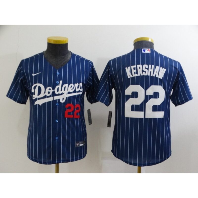 6863a19707e8b_1 Youth Los Angeles Dodgers #22 Clayton Kershaw Blue Stitched Jersey