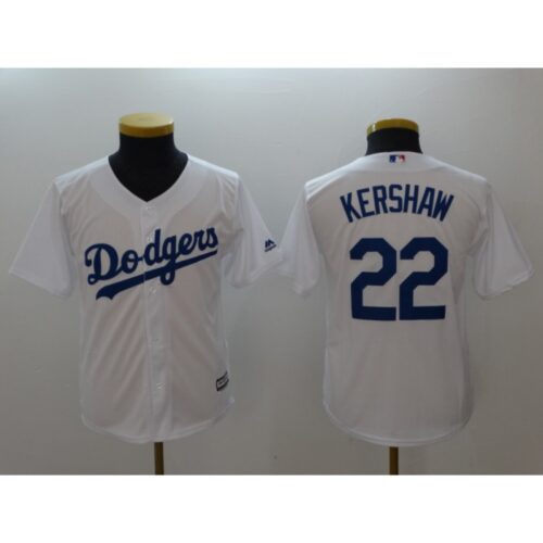 6863a1b466f6a_1 Youth Los Angeles Dodgers #22 Clayton Kershaw White Cool Base Stitched MLB Jersey