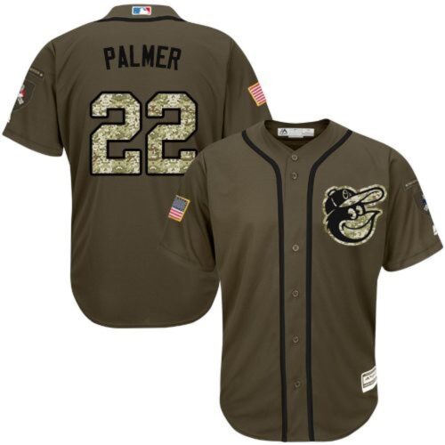 6863a1bcc3adb_1 Orioles #22 Jim Palmer Green Salute to Service Stitched Youth MLB Jersey
