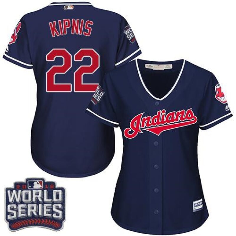 6863a20319236_1 indians #22 Jason Kipnis Navy Blue 2016 World Series Bound Women's Alternate Stitched MLB Jersey