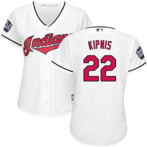 6863a2060eb63_1 indians #22 Jason Kipnis White 2016 World Series Bound Women's Home Stitched MLB Jersey