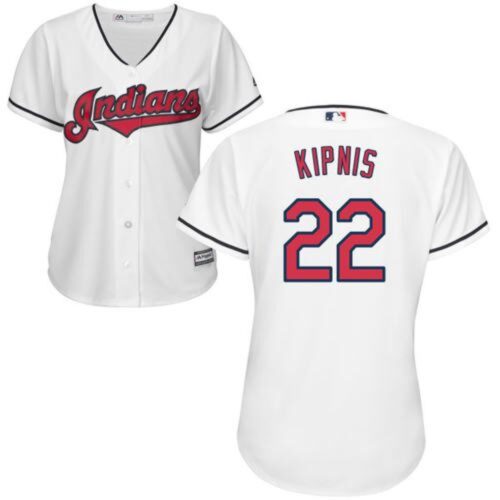 6863a2090b611_1 indians #22 Jason Kipnis White Women's Home Stitched MLB Jersey