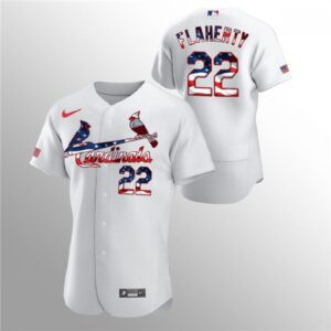 6863a21a8f8a4_1 Men's St. Louis Cardinals #22 Jack Flaherty White 2020 Stars & Stripes Flex Base Stitched Jersey
