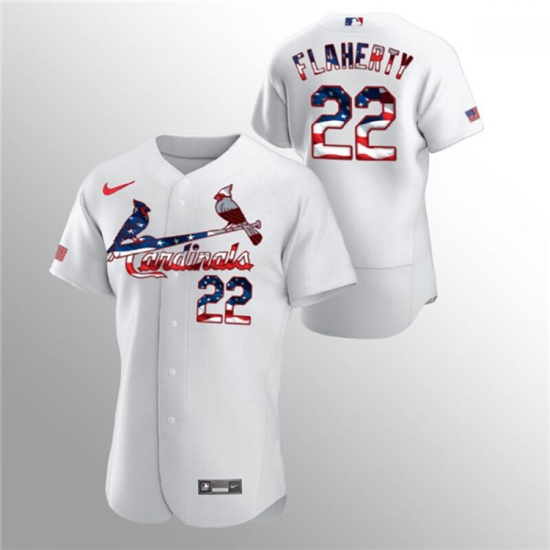 6863a21a8f8a4_1 Men's St. Louis Cardinals #22 Jack Flaherty White 2020 Stars & Stripes Flex Base Stitched Jersey