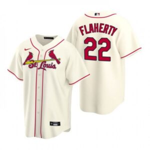 6863a21e0904b_1 Men's St. Louis Cardinals #22 Jack Flaherty Cream Cool Base Stitched Jersey