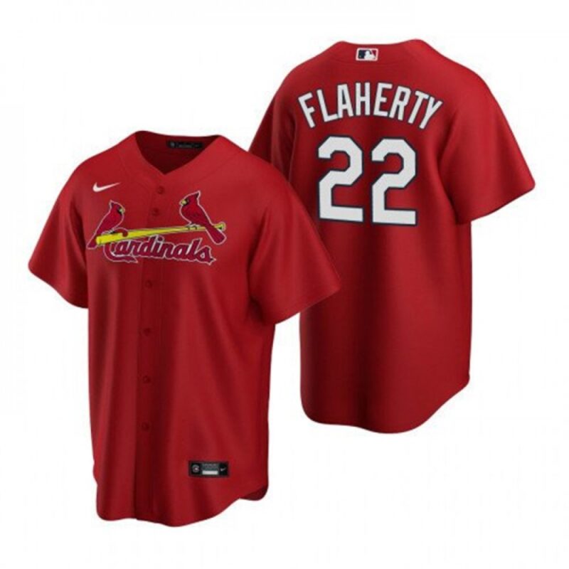 6863a2215918d_1 Men's St. Louis Cardinals #22 Jack Flaherty Red Cool Base Stitched Jersey